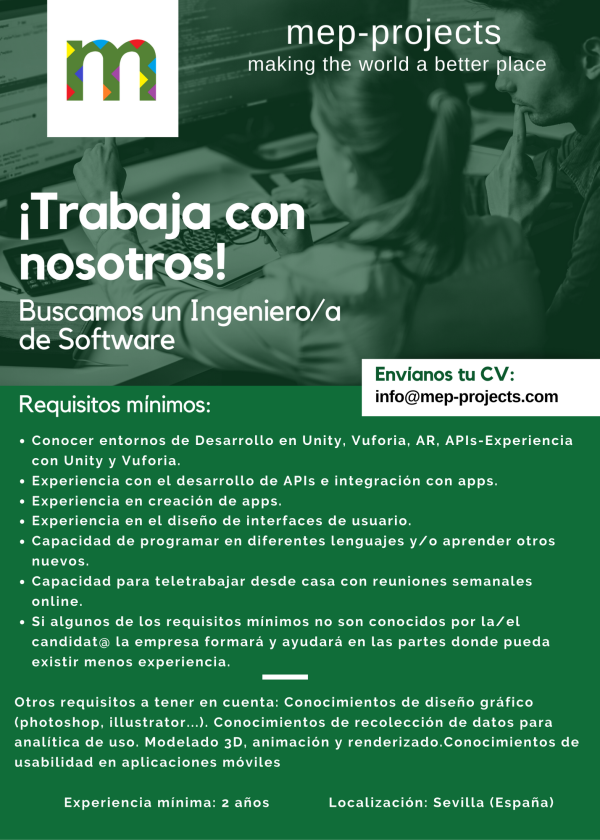 Vacante Ingeniero Software - MEP-Projects